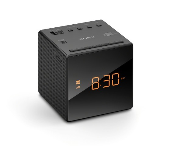 Reveil avec radio blanc noir