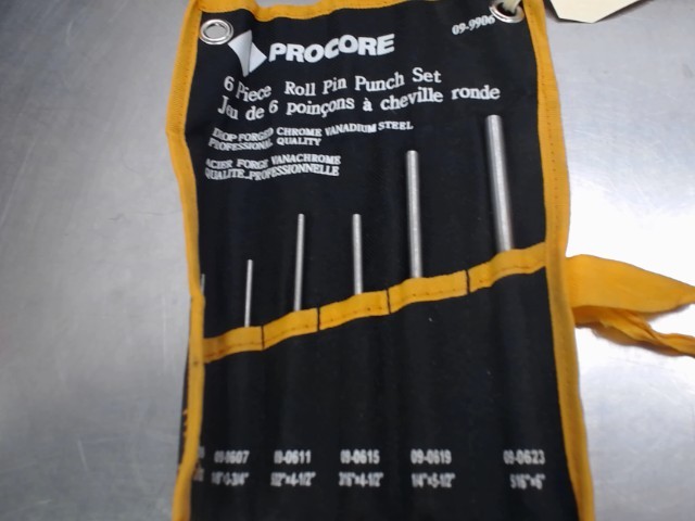 Roll pin punch set 6pcs procore