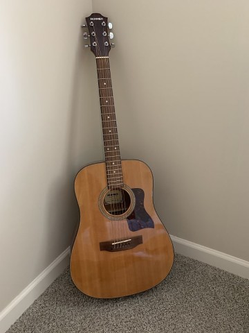 Guitare accoustique dans case