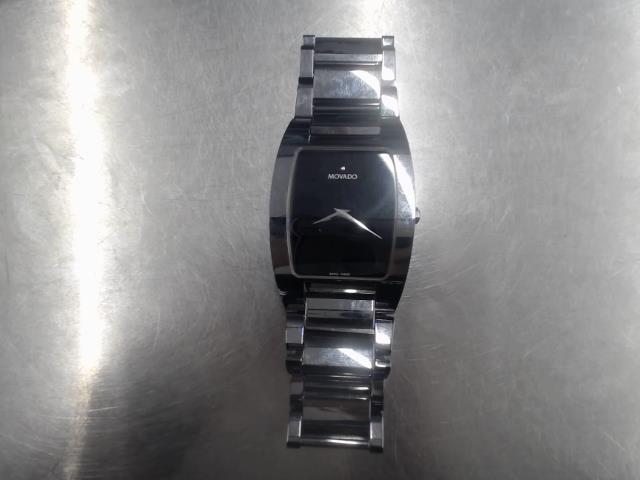 Montre gris face carr noire metal saph