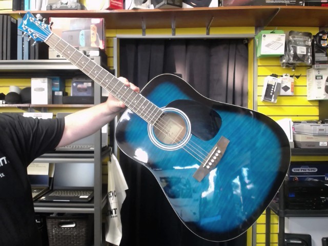 Guitare acoustique bleue