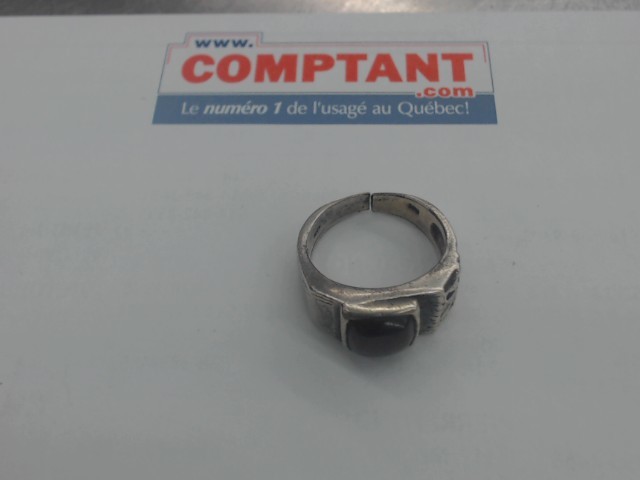 Bague en argent pierre brune