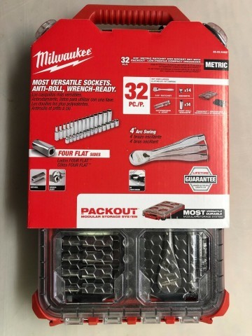 Packout ratchet and socket 32pc