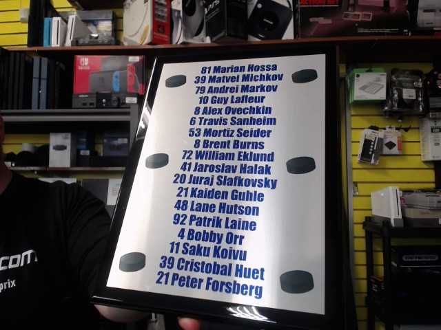 Plaque de noms joueurs de hockey