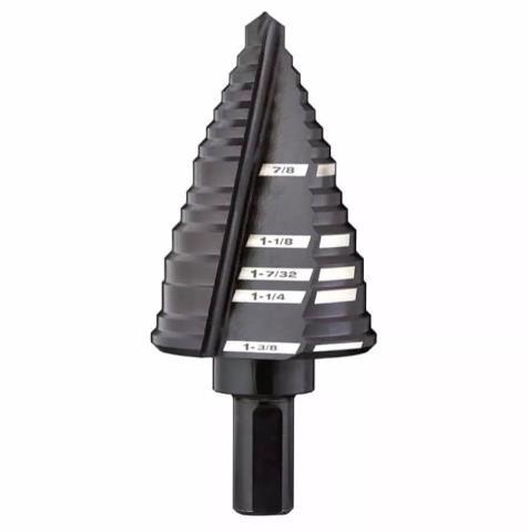 Jam-free step drill bit