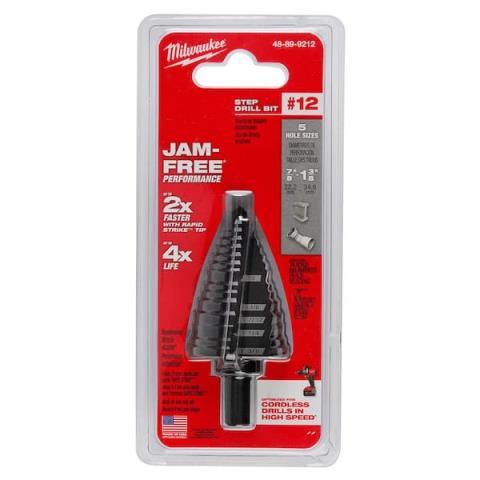Jam-free step drill bit