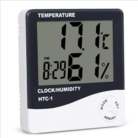 Clock/humidity meter