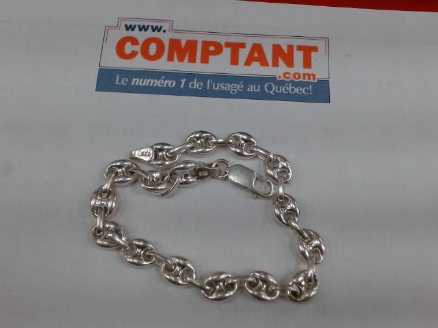 Bracelet en argent de 8.5 pouces