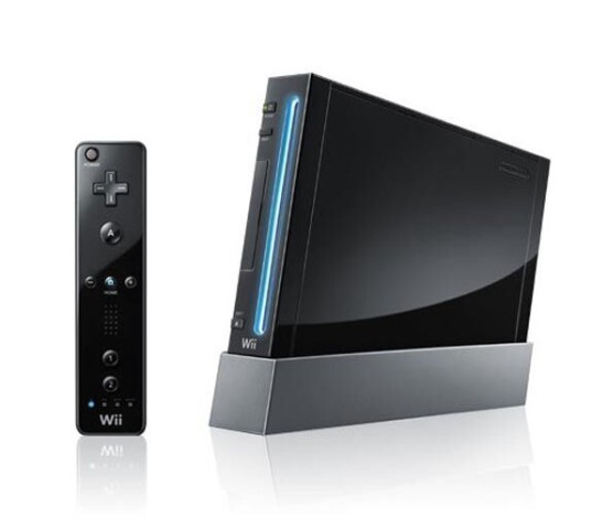 Wii noir avec fil et manette