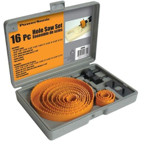 Hole saw set 16 pcs