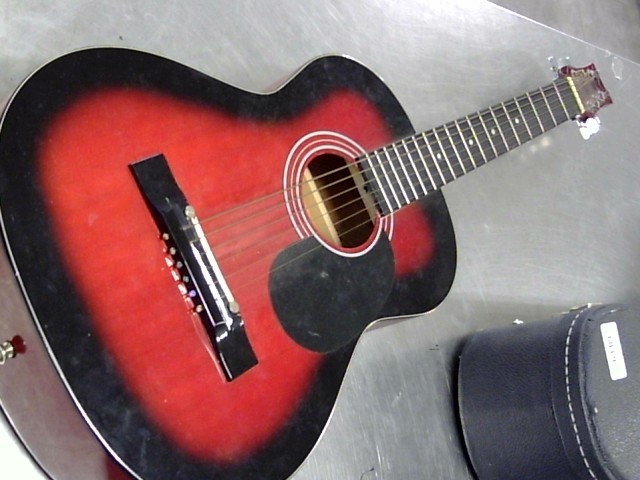 Guittar acoustique rouge et noir +b