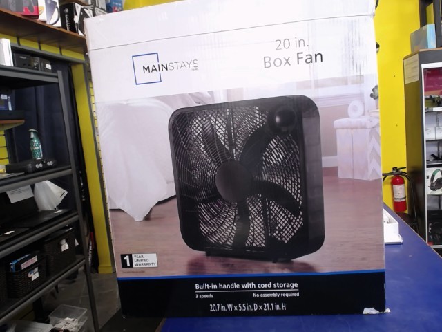 Ventilateur noir carr ds bte