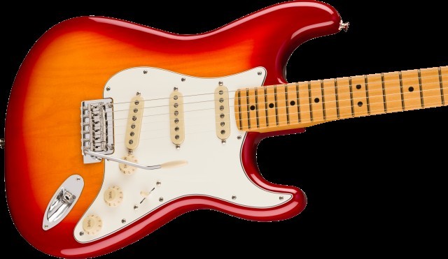 Guitare tone orange et rouge