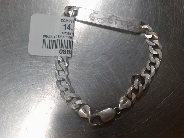 Bracelet plaque argent