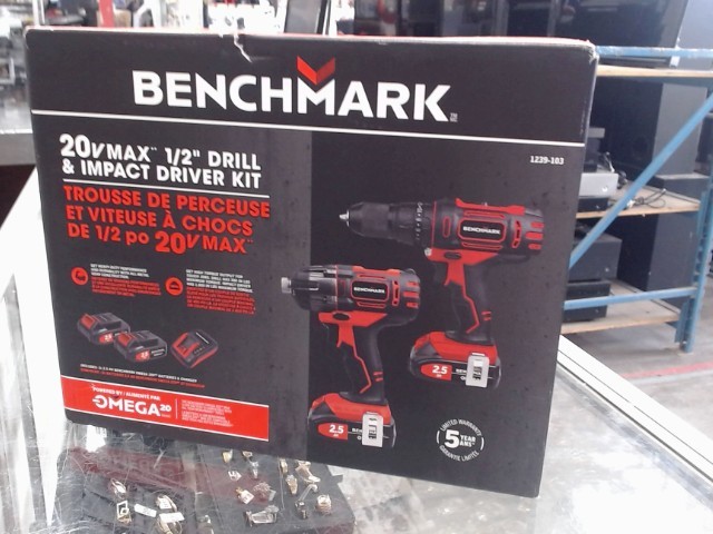 Kit de drill/impact+2batt+chrg