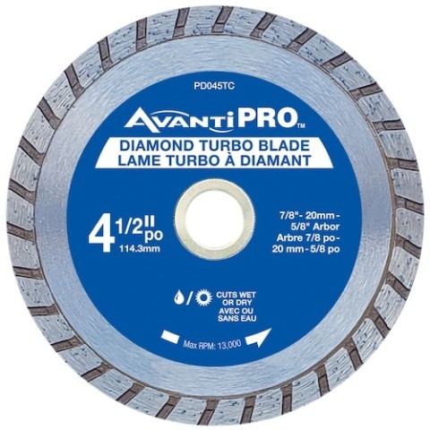 Lame turbo a diamant 4 1/2po.