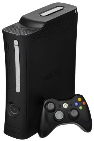Xbox 360 noire avec 2 manettes