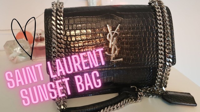 Sac a main ysl silver de noir croco
