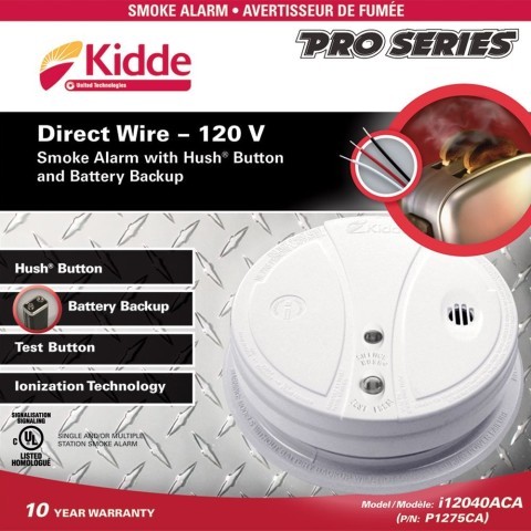 Smoke alarm with hust 120v