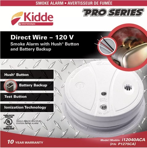 Smoke alarm with hush 120v