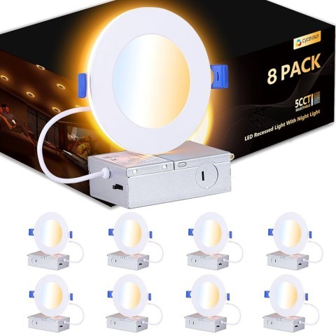 Cycevsun 4 inch 8 pack led recessed lite