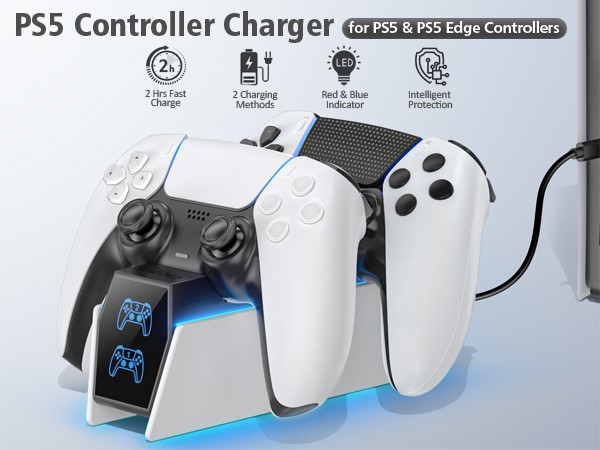 Dual charging station for ps5 controller