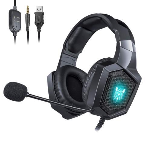 Casque filaire noir avec micro