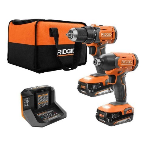 Kit de drill et impact chargeur batterie