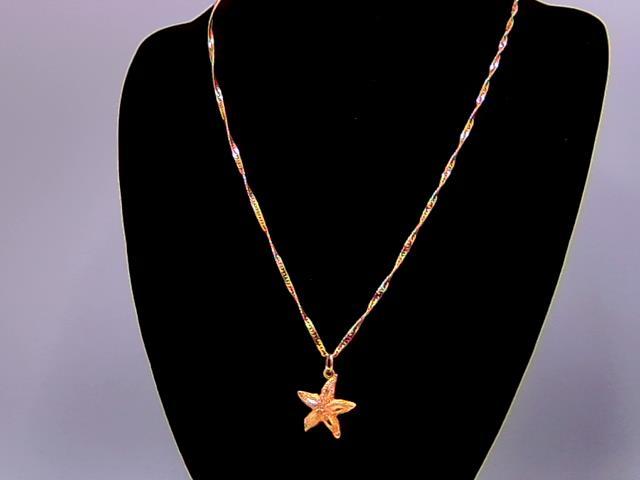 CHAINE EN OR 10KT AVEC PENDENTIF