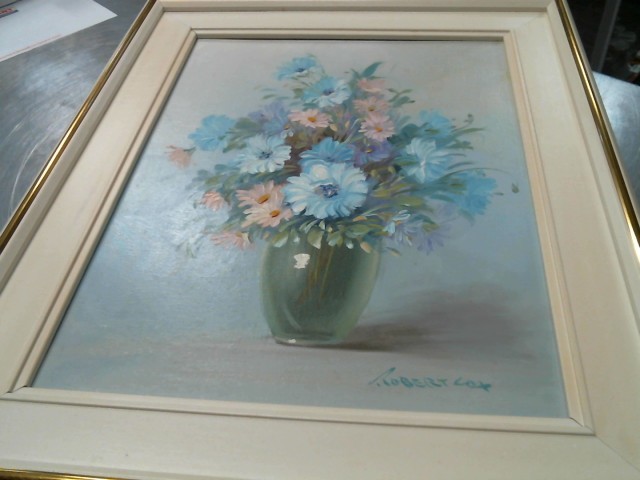 Peinture fleur dans vase