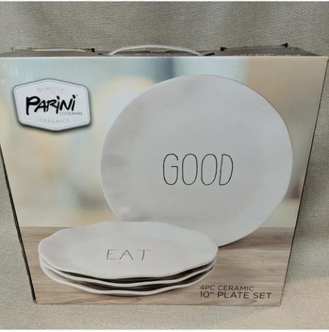4 pc ceramic 10'' plate set