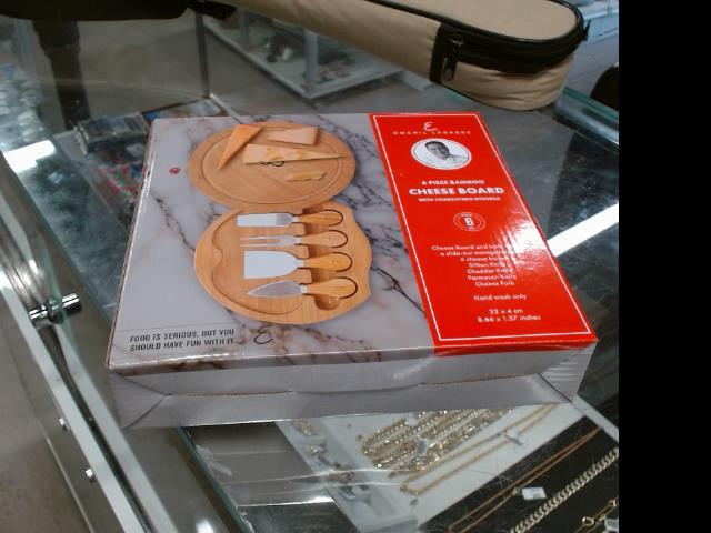 6 piece bamboo cheese board with utensil