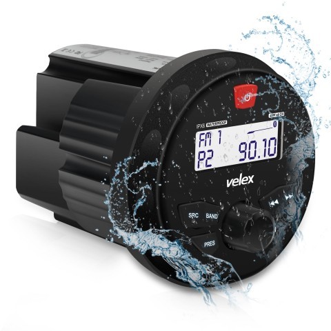 Marine gauge stereo am/fm radio ampli