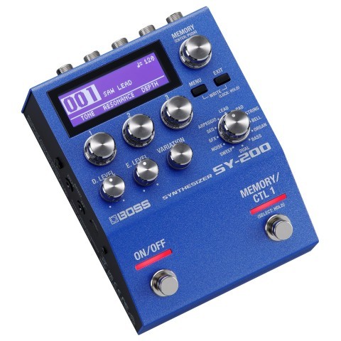Polyphonic guitar synthesizer pedal blue