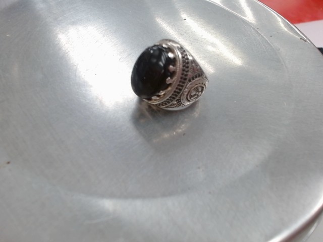 Bague en argent pierre noire   12gr