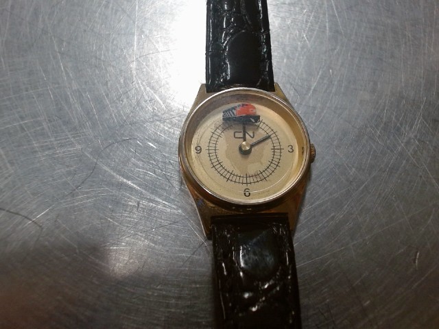 Vintage watch cn black bracelet