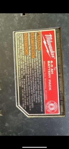 Batterie milwaukee 6.0ah