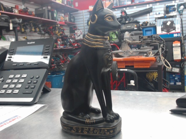 Figurine de chat egyptien noir et jaune