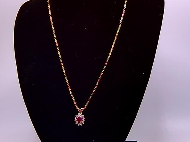 CHAINE EN OR 14KT AVEC PENDENTIF DIAM
