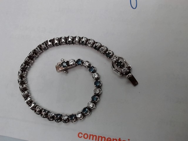 Bracelet en argent pierre bleue tennis