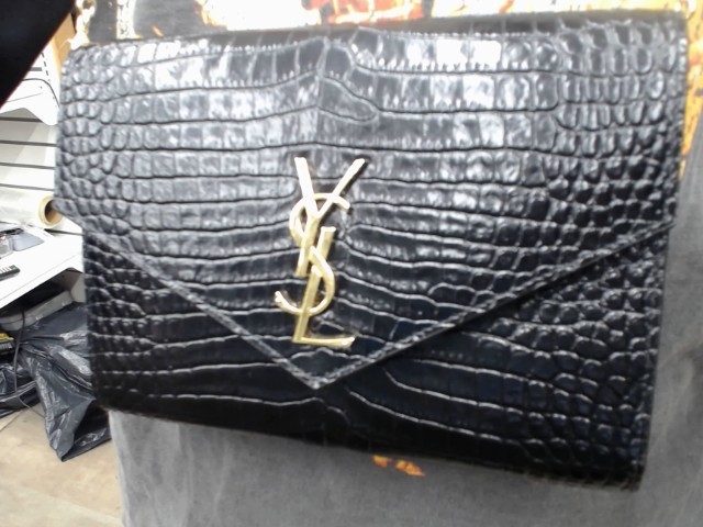 Sac a main cuir noir et gold dans boite