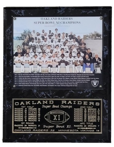 Oakland raiders plaque de sport sb xi