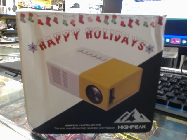 Petit projector avec fils et man in box