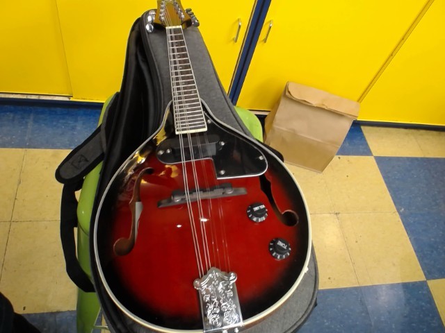 Mandolin rouge noir avec case