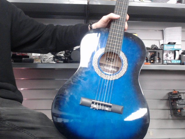 Guitare accoustique bleu et noir