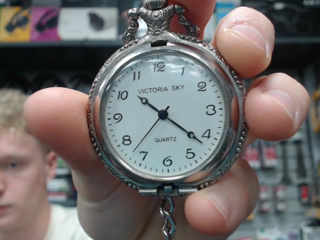 Montre a gousset grise avec motif