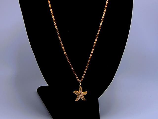 CHAINE EN OR 10KT AVEC PENDENTIF