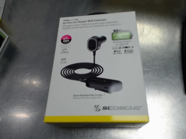 Six-port car charger with extension