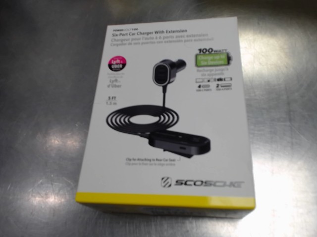 Six-port car charger with extension