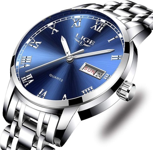 Montre blue dial white lable